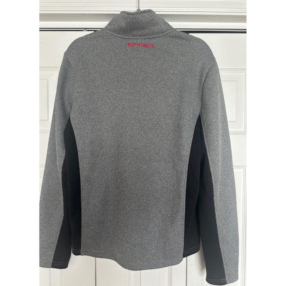 Spyder Mens‎ Grey Black 1/4 Zip Fleece Pullover Jacket Small Warm Excellent cond - Picture 3 of 8